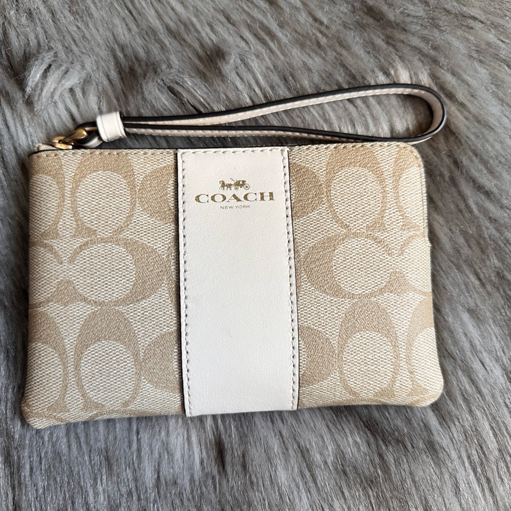 Coach Zip Wristlet in Signature Canvas